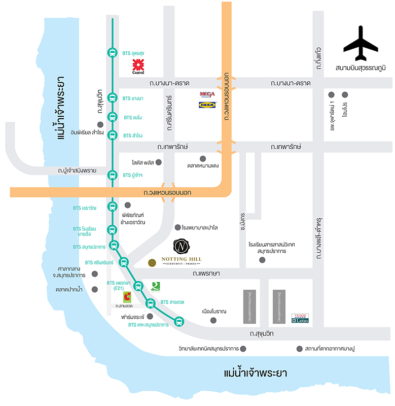 notting hill ส ข มว ท แพรกษา คอนโด high rise 35 ช น ห างสถาน แพรกษา 850 ม จาก origin preview thinkofliving com