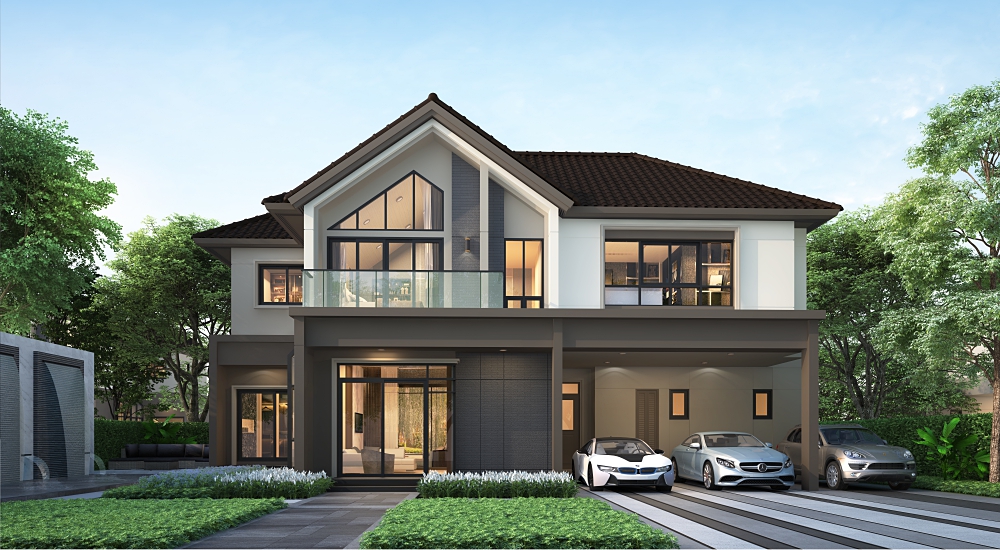 bangkok boulevard ศร นคร นทร บางนา บ านเด ยว 2 ช น สไตล ย โรป บนถนนหนามแดง จาก sc asset preview thinkofliving com