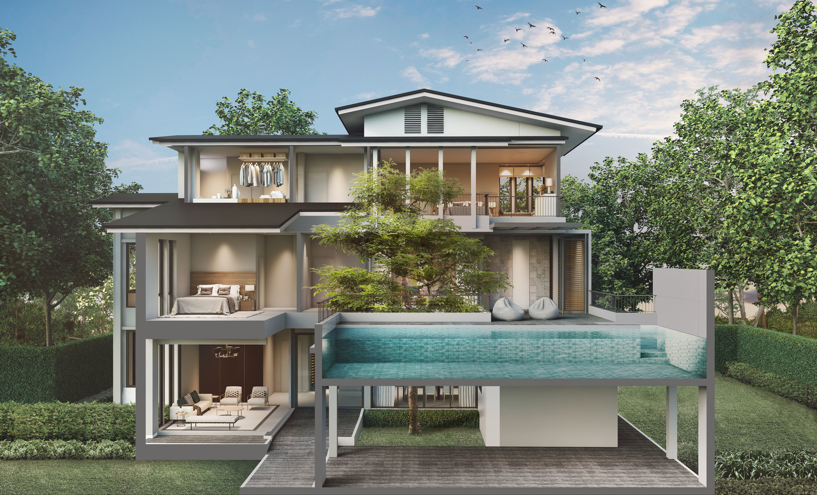 บ้านนวัต รามคำแหง 118 บ้านเดี่ยว 3 ชั้น(บ้านสั่งสร้าง) พร้อมลิฟต์  สระว่ายน้ำส่วนตัว และ Solar Rooftop จาก Premier Assets [Walk-In Review] |  Thinkofliving.Com